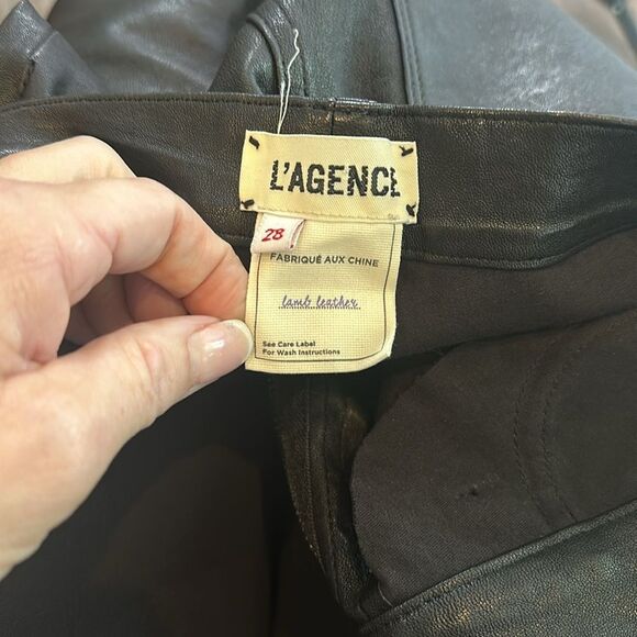 ✨ L’AGENCE 100% Lamb Leather Pants Sz 28 | Inseam 26” - Picture 7 of 7